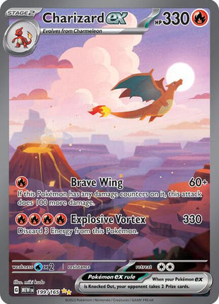 Charizard ex - 199/165 - SV Scarlet and Violet 151 - Holofoil - Near Mint (NM)