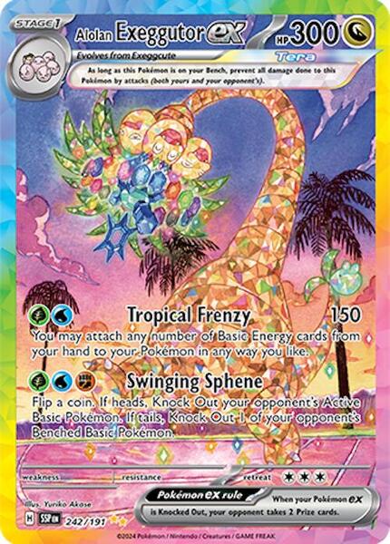 Alolan Exeggutor ex - 242/191 - SV08 Surging Sparks - Holofoil - Near Mint (NM)