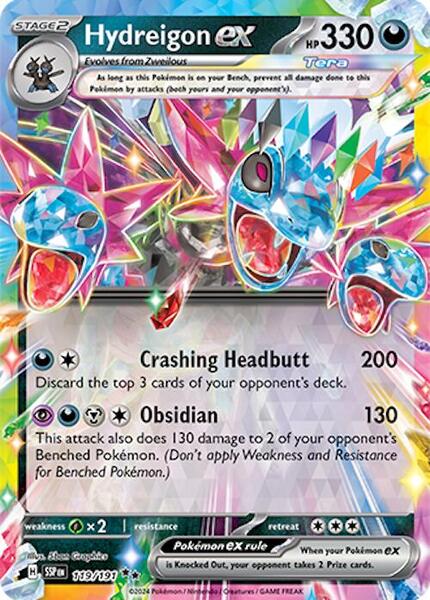 Hydreigon ex - 119/191 - SV08 Surging Sparks - Holofoil - Near Mint (NM)