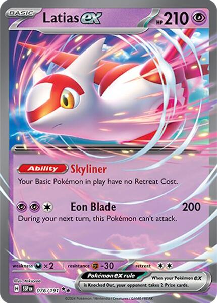 Latias ex - 076/191 - SV08 Surging Sparks - Holofoil - Near Mint (NM)