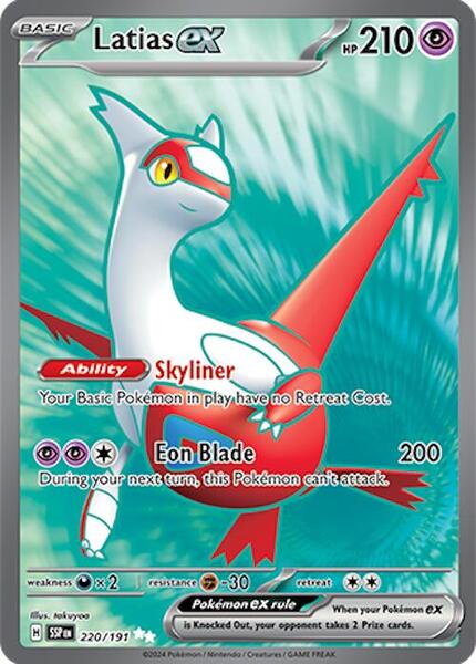 Latias ex - 220/191 - SV08 Surging Sparks - Holofoil - Near Mint (NM)