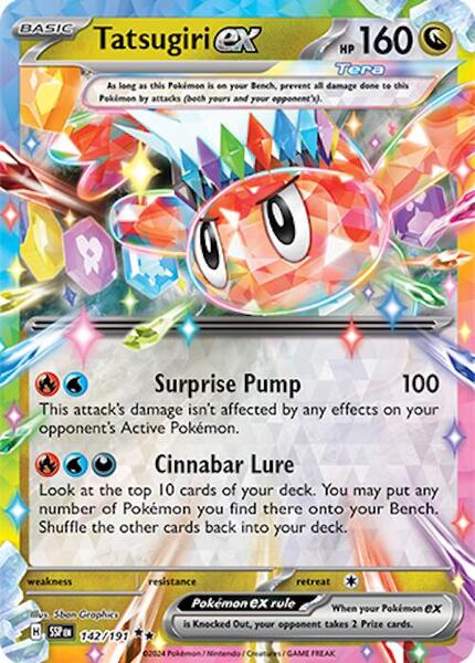 Tatsugiri ex - 142/191 - SV08 Surging Sparks - Holofoil - Near Mint (NM)